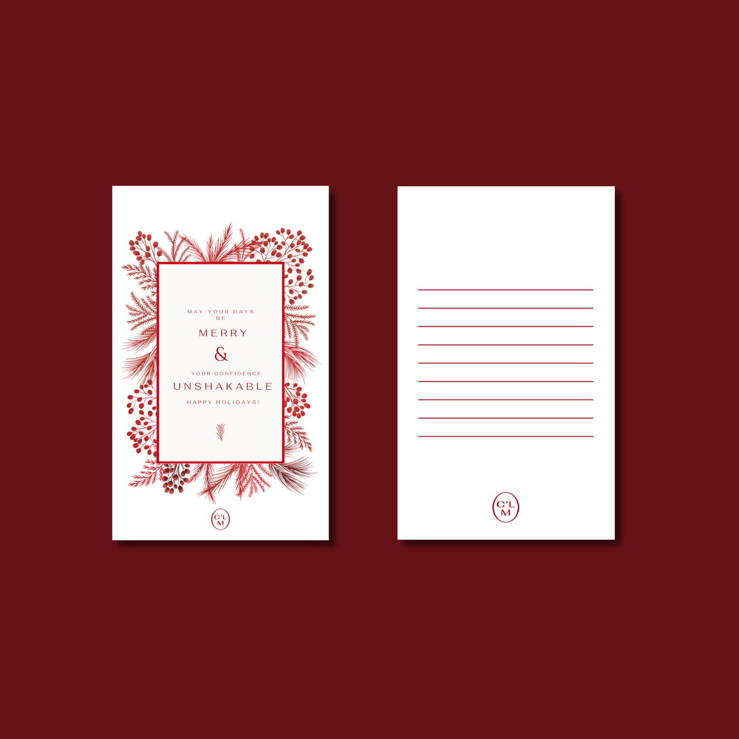 Gift Card "MAY YOUR DAYS BE MERRY & YOUR CONFIDENCE UNSHAKABLE"